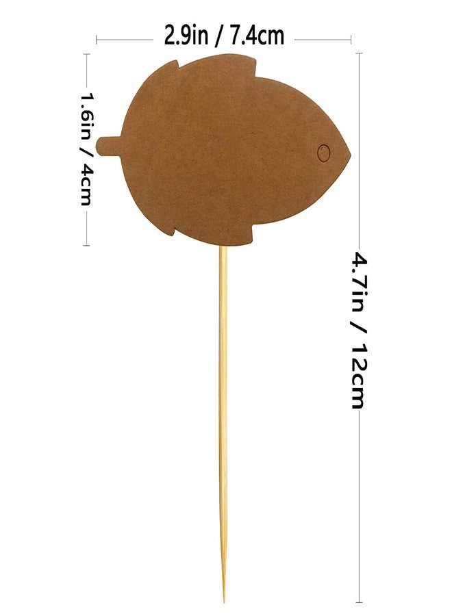 BLUETOP BLUE TOP 50 Pcs Cupcake Picks with Blank Toothpick Flags Cake Toppers Cheese Markers Buffet Labels for Wedding,Birthday Party,Dinner Decorations Supplies - Image 2